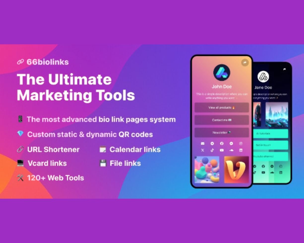 66biolinks - Bio Links, URL Shortener, QR Codes & Web Tools (SAAS)