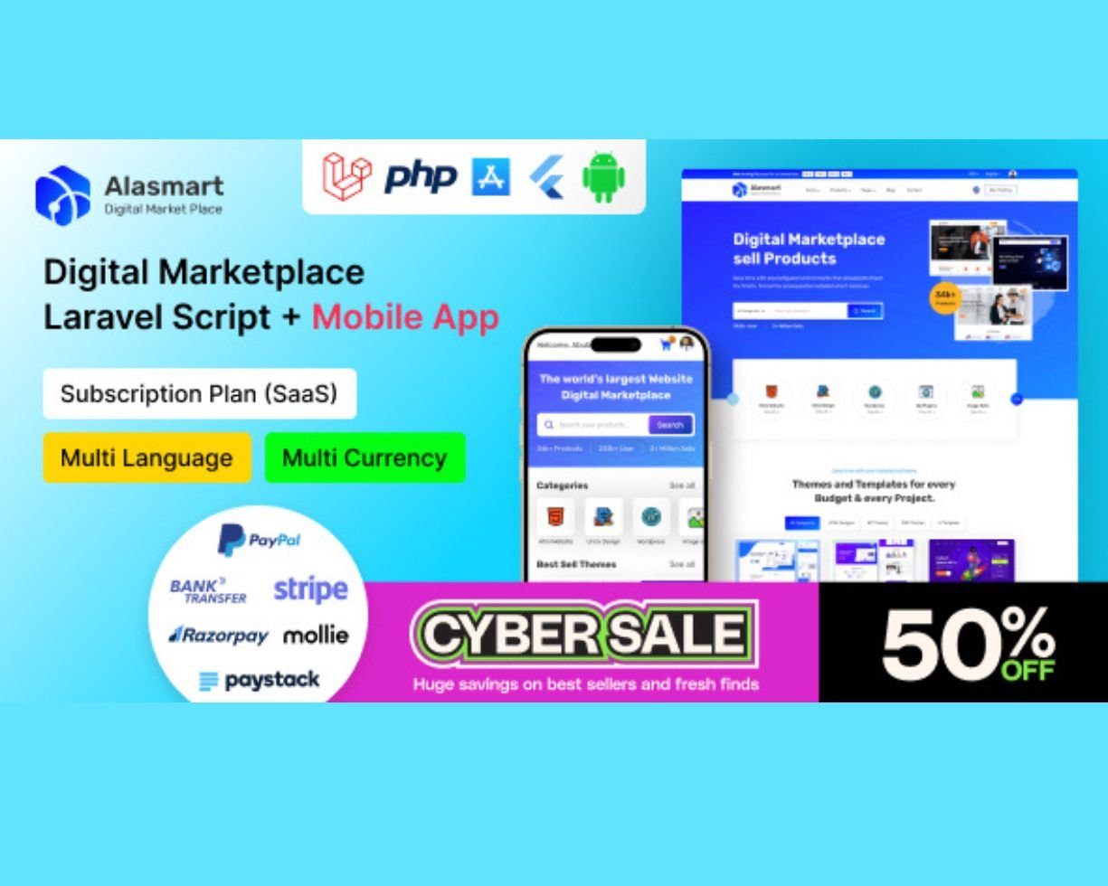 Alasmart - Digital Product Download Marketplace Laravel Script