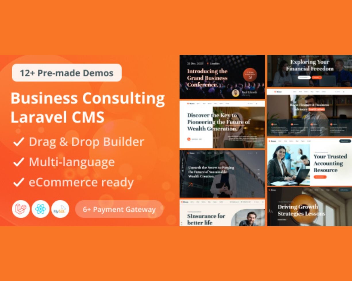 Bione - Business Consulting Laravel CMS With Live Page Builder