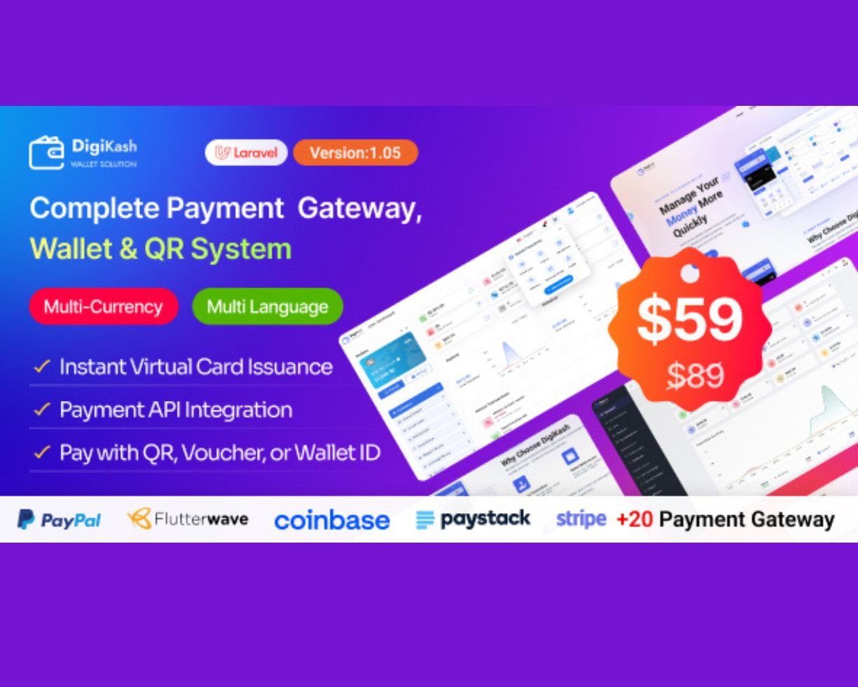 DigiKash - Complete Payment Gateway, Wallet & QR System