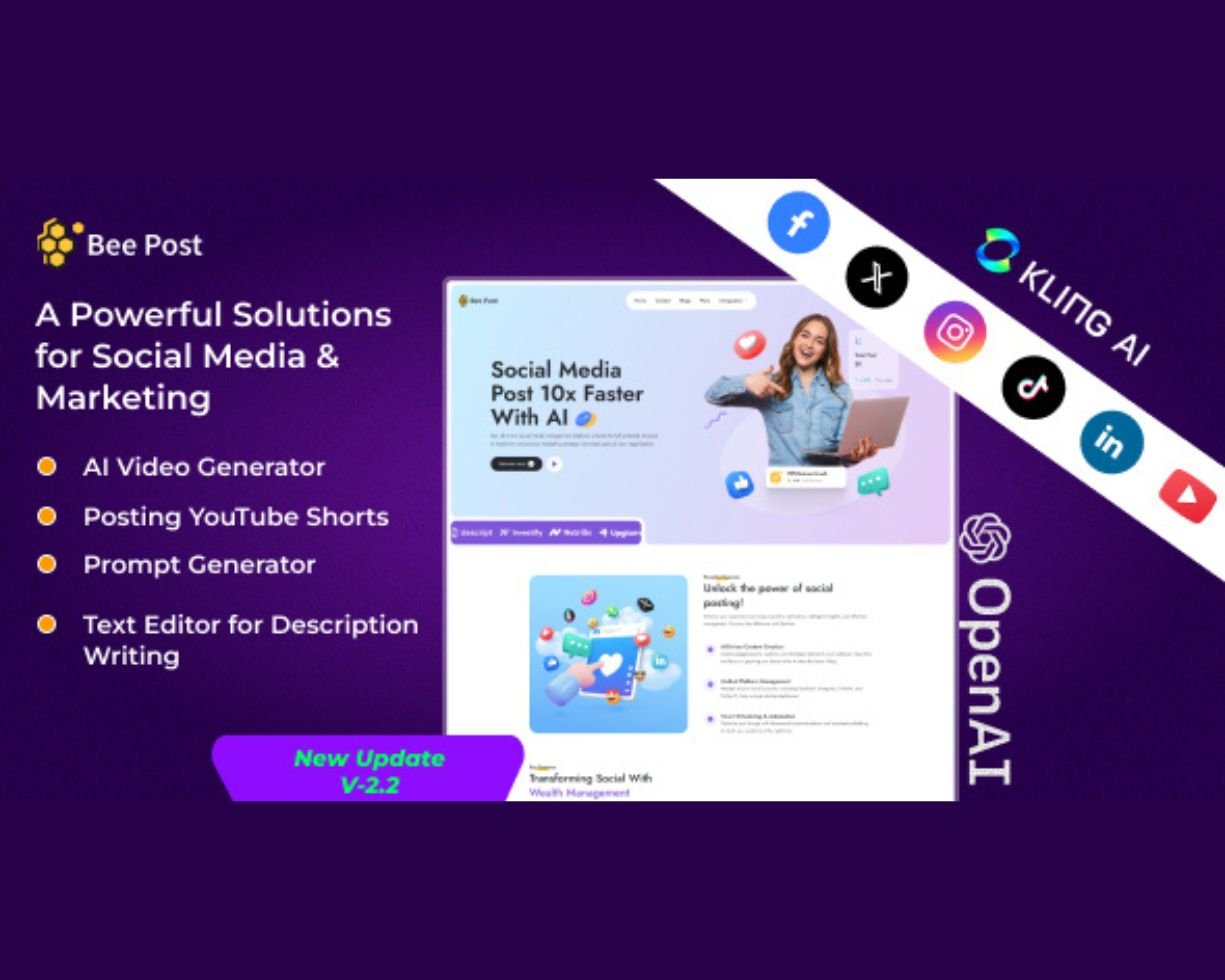 BeePost - AI Social Media Management & Content Creation SaaS with Subscription System