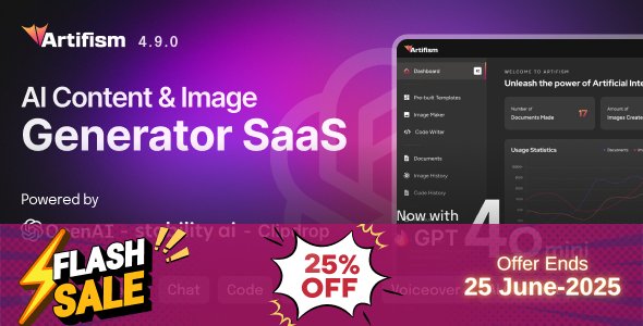 Artifism - AI Content & Image Generator SaaS